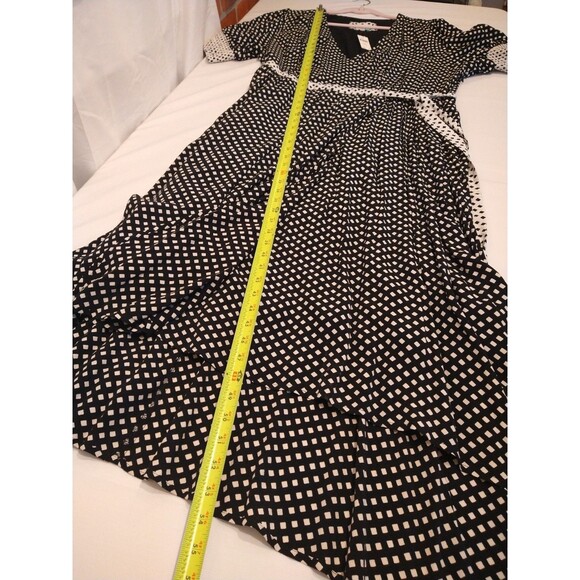 NWT Maeve Anthropologie MOCK WRAP Midi Dress Black White US Plus Size 20W UK 26W - Picture 4 of 12